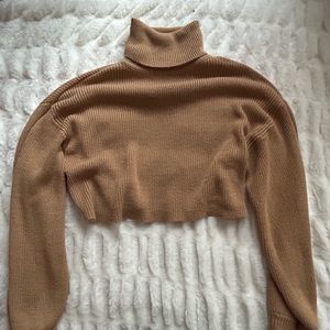 cropped tan fall sweater